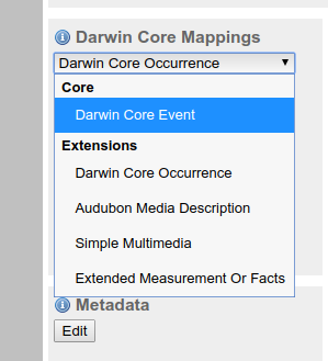 Darwin core extensionbox